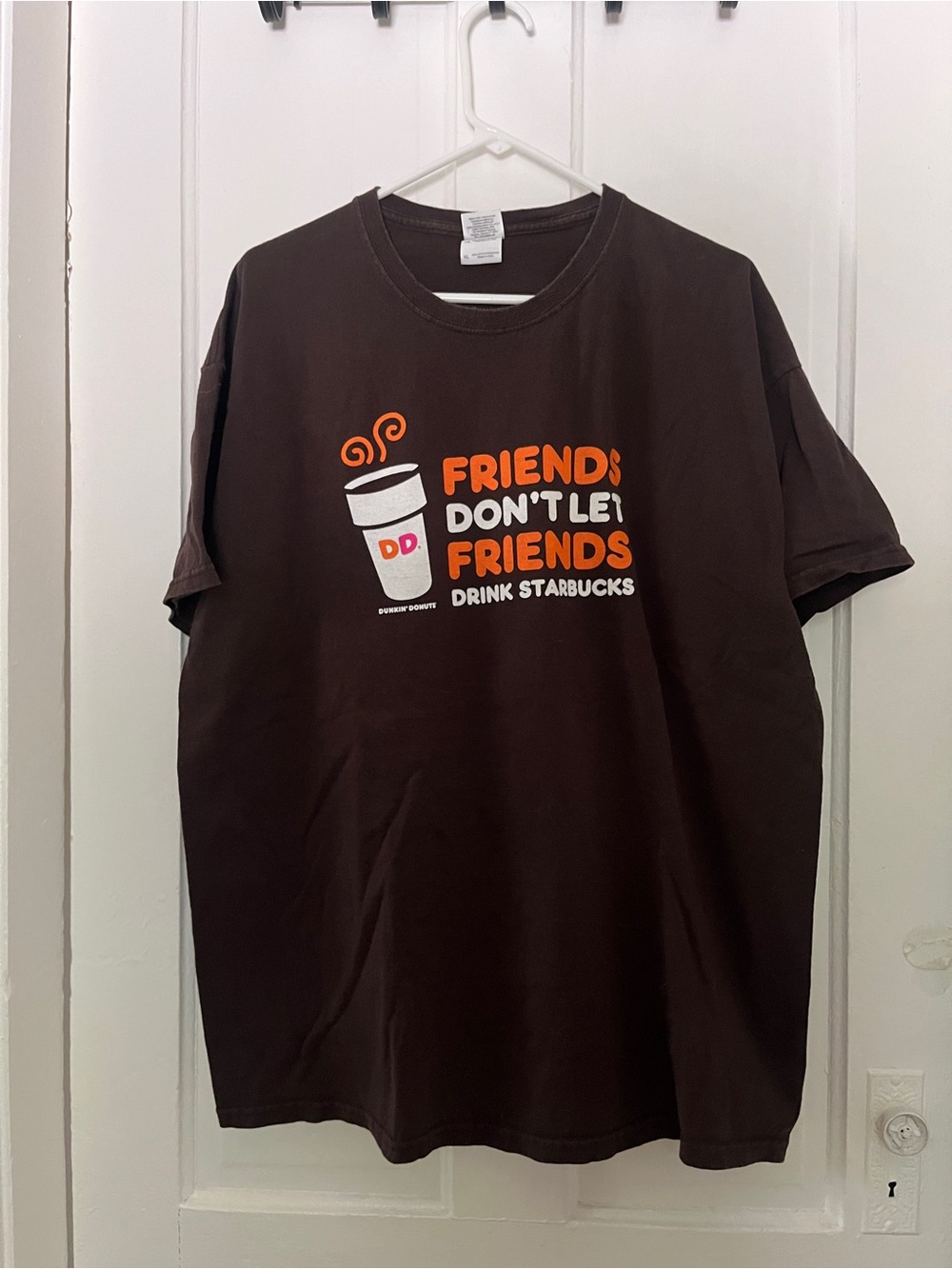 Dunkin Donuts Men's Brown Short Sleeve T-Shirt Cotton Size Xl